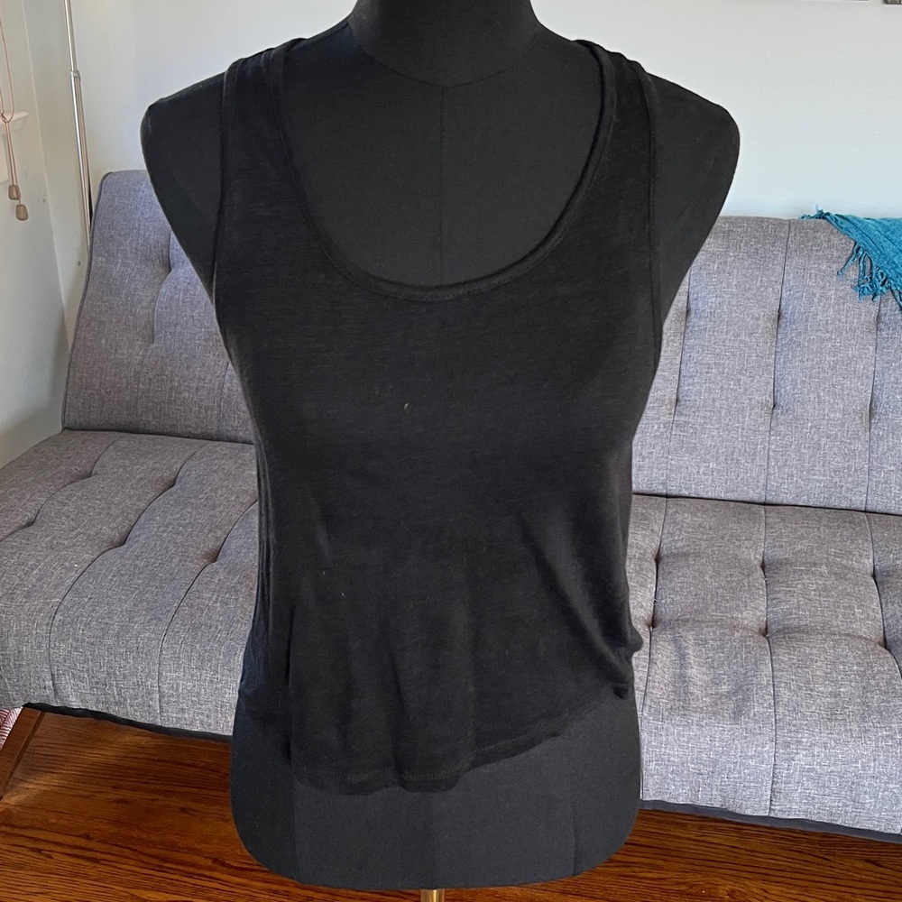 Anine Bing 100% Linen Charcoal Knit Top size XS